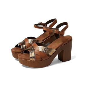 WHITE MOUNTAIN FOOTBEDS Womens Brown 1-1/2" Platform Achiever Heeled Sandal 11 M